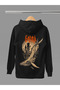 Gojira Printed Cotton Long Sleeve Fleece-Lined 3-Yarn Hooded Rock Sweatshirt