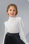 Girl's Stylish Blouse with Pleated Sleeves and Floral Details - New Season - 6