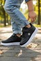 Black and White Children's Velcro Laceless Sneakers Sports Shoes 015Nav - 4