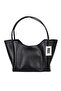 Black Women's Faux Leather Snap Closure Hand and Shoulder Bag - 2