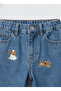 Boys' cotton blue denim pants – dog embroidered - 2