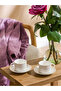 Lcw Home Beige Printed 2-Person Porcelain Coffee Cup Set 110 ml