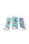3-Piece Figured Unisex Socks Set Blue Tones Patterned Daily Socks 36-40 - 4