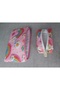 Set of 2 Pink Color Rainbow Patterned Pen Holder/Organizer Bag + Keychain/Wallet/Bag Accessory - 4