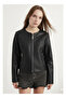 New Season Women's Black Plain Leather Jacket – Stylish Model Suitable for Daily Use - 2