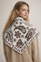 Triangle Scarf Shoulder Shawl Brown for Women - Trendy Viral Patterned Reversible Knitwear - 2