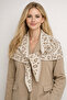 Triangle Scarf Shoulder Shawl Beige Women - Trendy Viral Patterned Reversible Knitwear - 5
