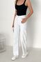 White Women's Wide Leg Jean High Waist Palazzo Stretch Fabric Stretch Denim Trousers Jessi̇ca-2040 - 3