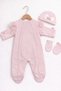 Baby Girl Romper Set with Lace Wings and Teddy Bear Figure and Booties - 2