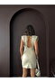 Droplu Faux Leather Dress - Stone |   Vmf2034 - 5