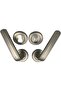 Rose Handles Steel Door Handle Set with Keyhole Escutcheons, Brushed Nickel Finish, Lever Style - 3