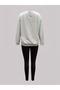 Women's Black Leggings - Gray Sweatshirt Set 2-Piece Combination Oversized Casual Boyfriend Style - 6