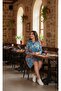 Tropical Print Blue Shirt Dress - 2