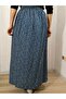 Elastic Waist Colorful Patterned Viscose Printed Fabric Maxi Skirt, Prayer Skirt - 4