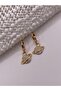 Planet Earrings with Zircon Stones in Minimal Gold Color - 3