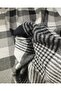 Plaid Knitted Fabric in Black and Ecru Colors (Width 150 cm X Length 295 cm) - 5