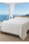 Double White Fringed Waffle Hotel Blanket (200 X 230)
