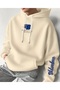Men's Hoodie White Hooded Sweatshirt Printed Oversized Comfortable Casual Street Style