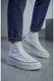High quality thick soled long ankle linen sneaker sports shoes