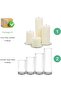 4pcs Glass Cylinder Vases with 4 Ivory Pillar Candles for Home, Events & Weddings - 2