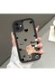 iPhone 11 Compatible Black Silicone Heart Patterned Mirror Surface Lens Protection Case