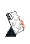 Samsung Galaxy A14 Compatible Transparent Four-Corner Silicone Coating Glossy Edge Case Butterfly Pattern - 2