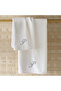 Monogrammed Letter "P" Bath Towel Silver Thread Cotton Personalised Letter - 4
