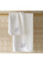Monogrammed Letter "B" Hand Towel Silver Thread Cotton Personalised Letter - 4