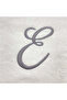 Monogrammed Letter "E" Hand Towel Silver Thread Cotton Personalised Letter - 2