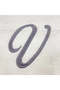Monogrammed Letter "V" Hand Towel Silver Thread Cotton Personalised Letter - 2