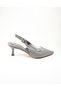 Alos 9515 Silver Stone Short Heeled Evening Dress Women's Shoes - 2