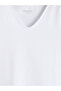 White V-Neck Women's T-Shirt - 6