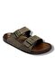 54201-26 Leather Double Band Large Size Anatomical Men's Slippers 45-47