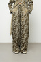 Women's Botanika Khaki Large Floral Patterned Silky Satin Look Palazzo Trousers