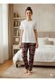Patterned Bottom Pajamas - 4