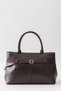 Aira Belt Detailed Soft Leather-Look Large Internal Volume Bitter Brown Women's Shoulder and Shoulder Bag - 4