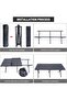 All-Purpose Folding Outdoor Table 120×60×45 CM Metal Slat Surface, Lightweight Portable - 4