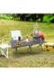 All-Purpose Folding Outdoor Table 120×60×45 CM Metal Slat Surface, Lightweight Portable - 2