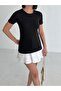 Women's Black Crew Neck Short Sleeve Body Basic Fit Cotton Stretch Fabric Casual Stylish - 6