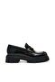 File-Away Women's Black Box Leather Loafers - 3