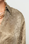 Women's Jacquard Star Khaki 100% Viscose Silky Shirt - 3