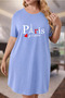 Plus Size Women's Short Sleeve Crew Neck T-Shirt Dress Nightgown