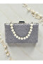 Custom design silver color crinkle stone satin chain handle women's evening bag wedding engagement graduation - 7