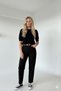 Women's Black High Waist Stretch Fabric Baggy Fit Jean Black - 2