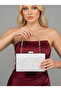 Special Design Ecru Color Wrinkled Stone Satin Chain Handle Women's Evening Dress Bag Wedding Engagement Graduation
