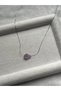 Raw Amethyst Stone Steel Chain Necklace Handmade - 2