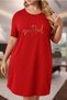 Plus Size Women's Short Sleeve Crew Neck T-Shirt Dress Nightgown