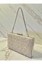 Special Design Skin Color Wrinkled Stone Satin Chain Handle Women's Evening Dress Bag Wedding Engagement Graduation - 2