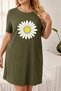 Plus Size Women's Short Sleeve Crew Neck T-Shirt Dress Nightgown