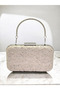 Special Design Skin Color Wrinkled Stone Satin Chain Handle Women's Evening Dress Bag Wedding Engagement Graduation - 3